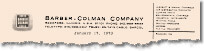 Letter - Barber-Colman Company