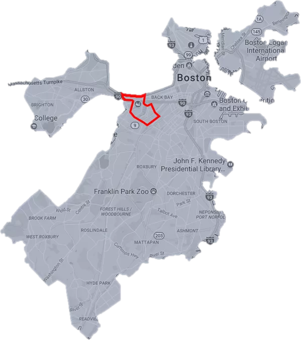 Map of Fenway-Kenmore